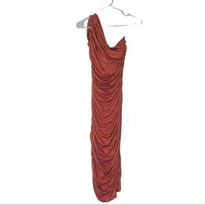 Emmalyn Ruched Maxi Dress - Rust